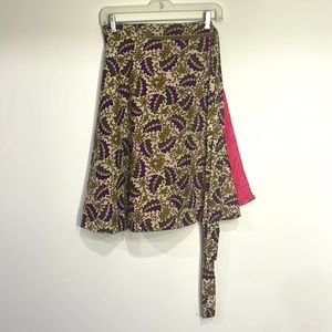 Floral bohemian boho silk wrap skirt with silk lining
